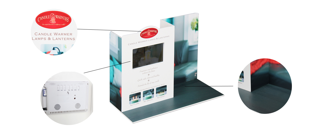 熱銷PVC臺(tái)面燈臺(tái)燈展示架，帶LCD和1G SD卡，用于購物商店