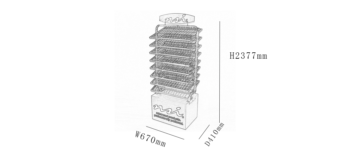 促銷八層落地指甲油金屬展示架，用于購物商店