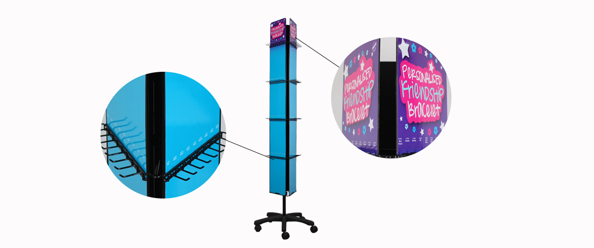 定制珠寶金屬旋轉(zhuǎn)落地式展示架，用于商店購物中心