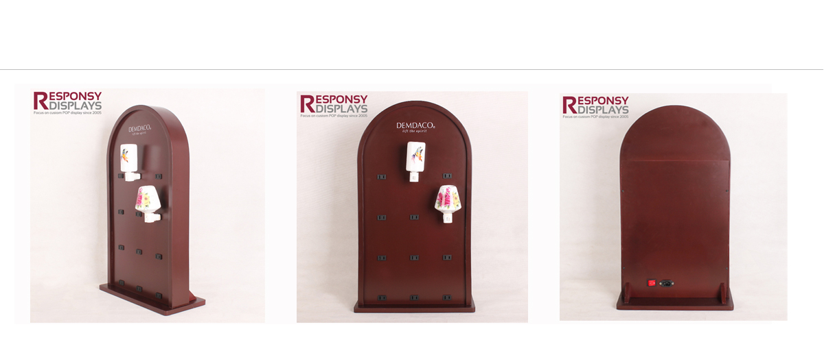 時(shí)尚定制復(fù)古木制小夜燈和小夜燈展示架 工廠(chǎng)定制