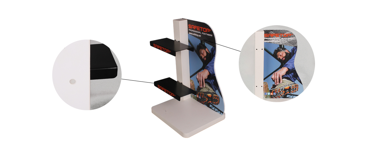 定制現(xiàn)代金屬柜臺運動鞋攀巖靴展示架 工廠直銷