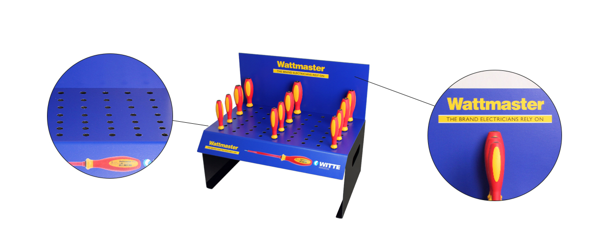 促銷(xiāo)亞克力或PVC手工具螺絲刀展示架帶孔