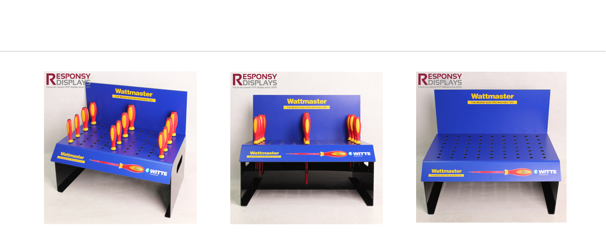 促銷(xiāo)亞克力或PVC手工具螺絲刀展示架帶孔