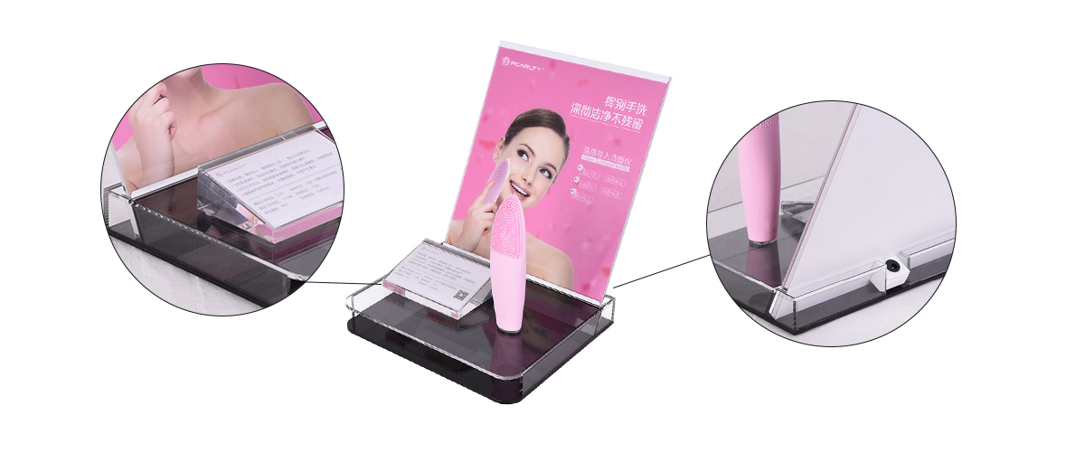 柜臺臺面亞克力美容儀器美容儀潔面儀面部清潔產(chǎn)品展示架